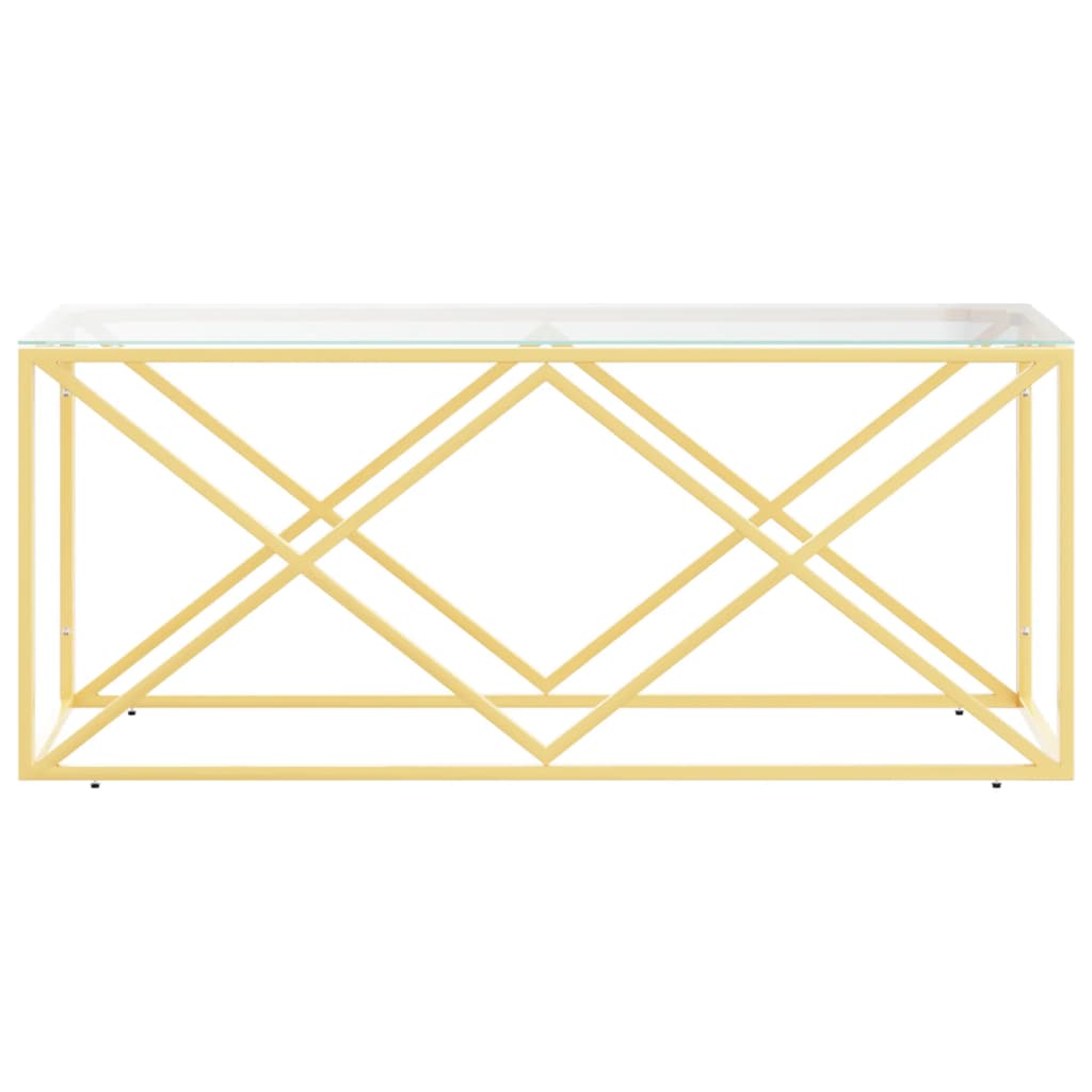 Mesa de centro 110x45x45 cm aço inoxidável e vidro