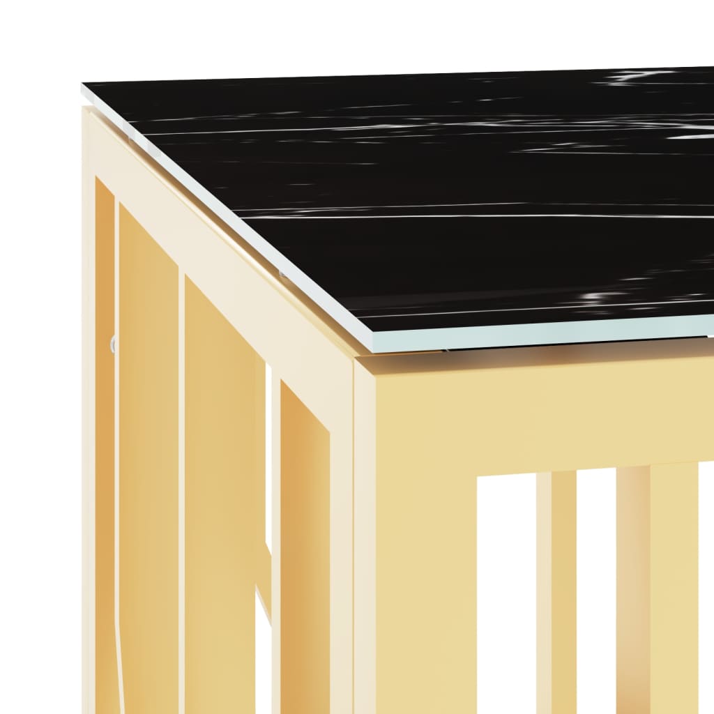 Mesa de centro 110x45x45 cm aço inoxidável e vidro dourado