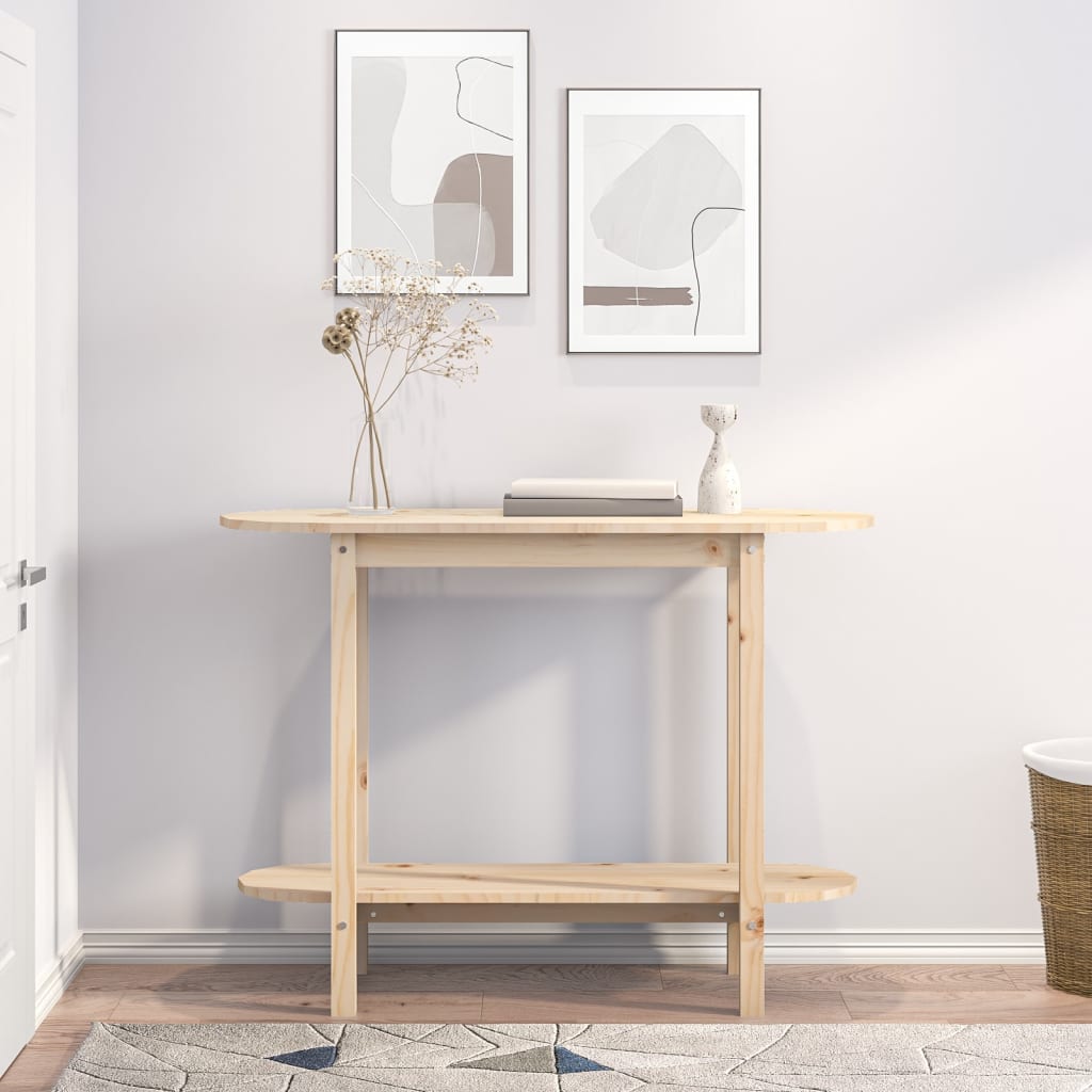 Mesa consola 110x40x80 cm pinho maciço branco