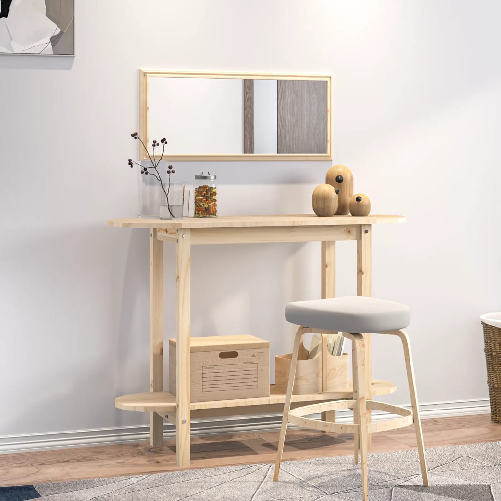 Mesa consola 110x40x80 cm pinho maciço branco