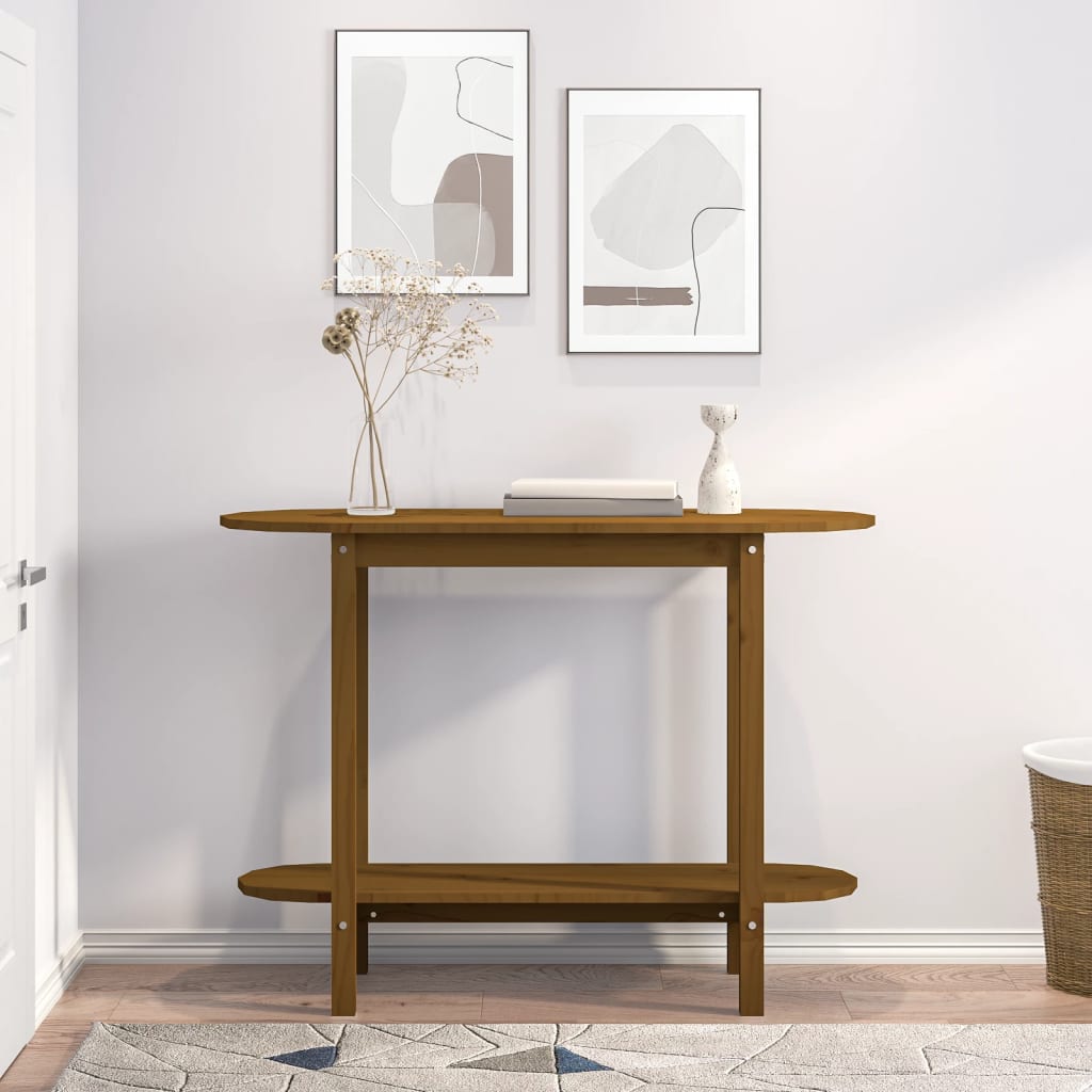 Mesa consola 110x40x80 cm pinho maciço branco