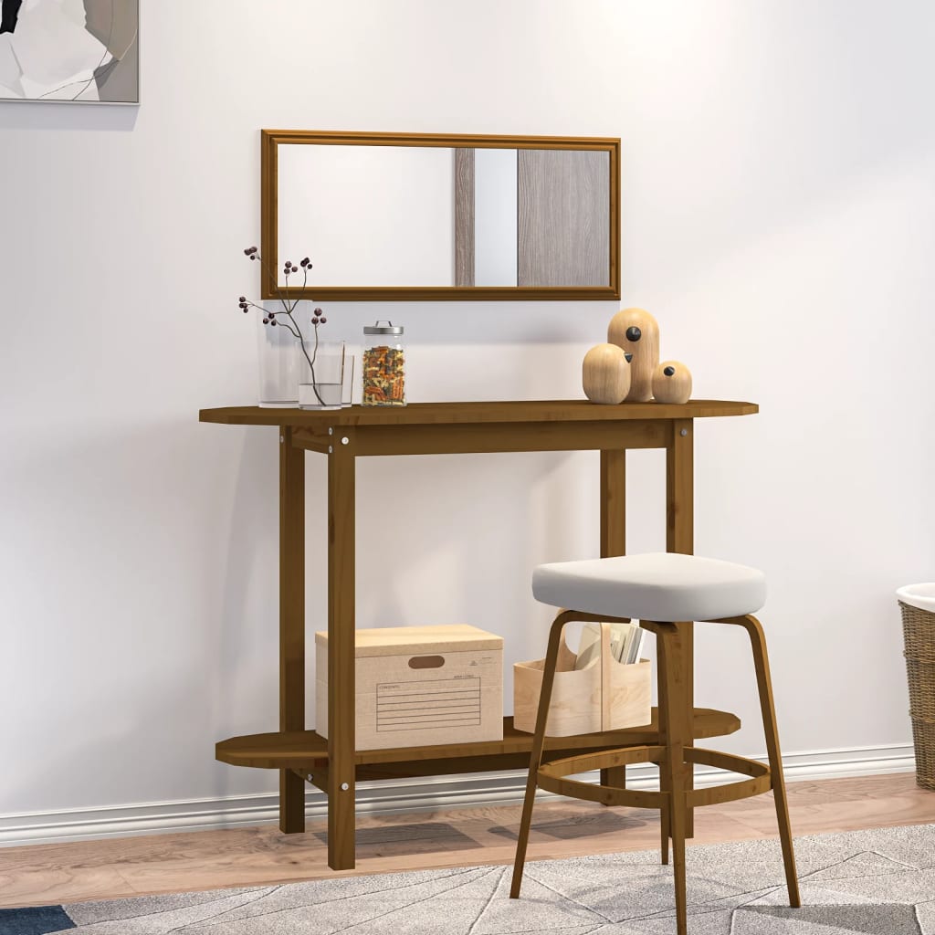 Mesa consola 110x40x80 cm pinho maciço branco