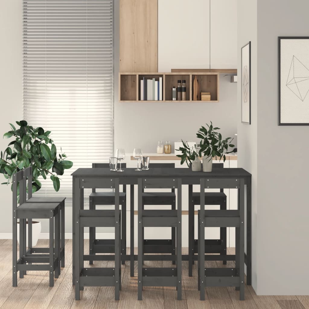 5 pcs conjunto de bar pinho maciço branco