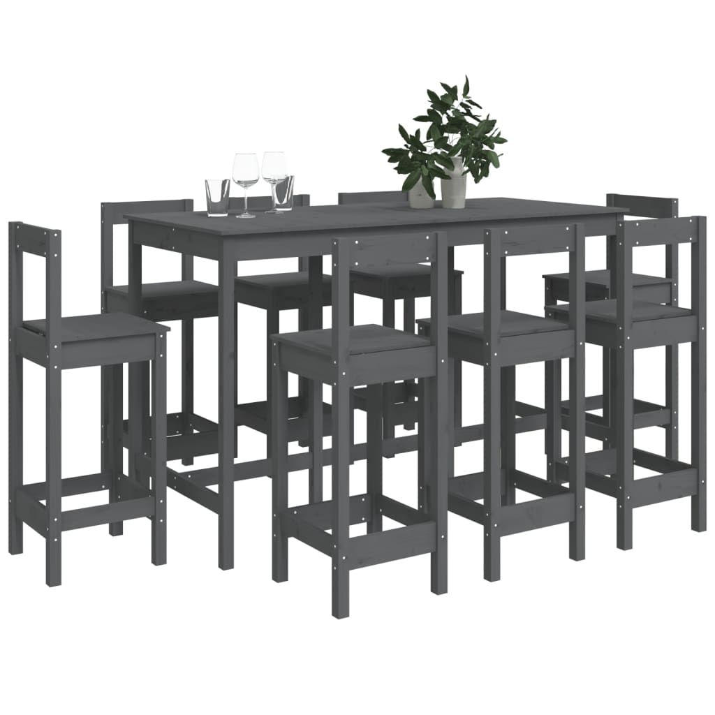 5 pcs conjunto de bar pinho maciço branco