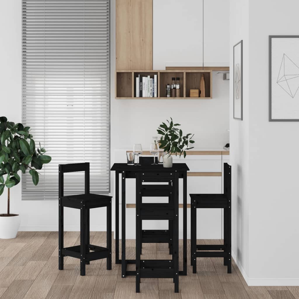 5 pcs conjunto de bar pinho maciço branco