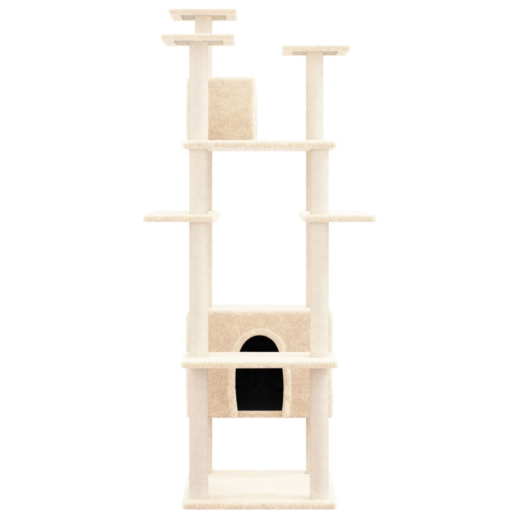 Árvore p/ gatos c/ postes arranhadores sisal 162cm cinza-escuro