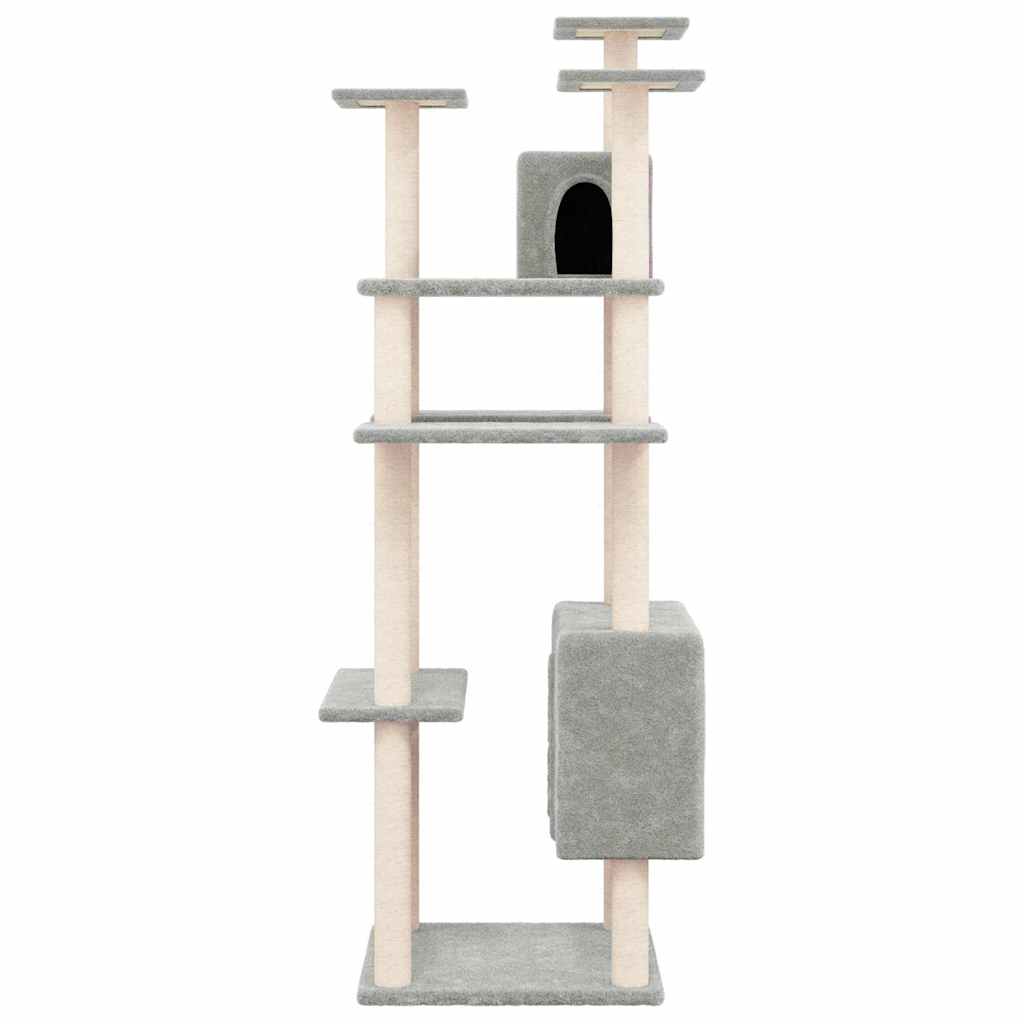 Árvore p/ gatos c/ postes arranhadores sisal 162cm cinza-escuro