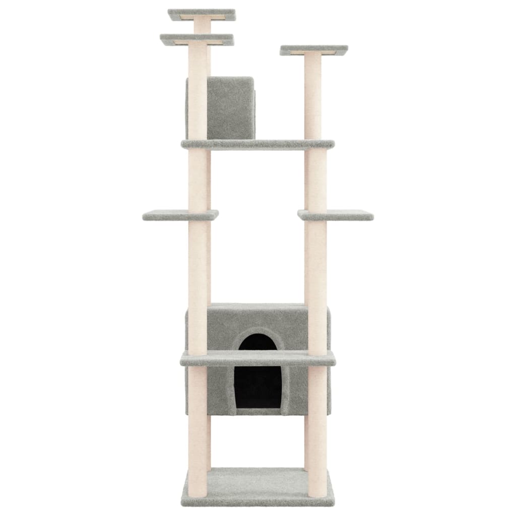 Árvore p/ gatos c/ postes arranhadores sisal 162cm cinza-escuro