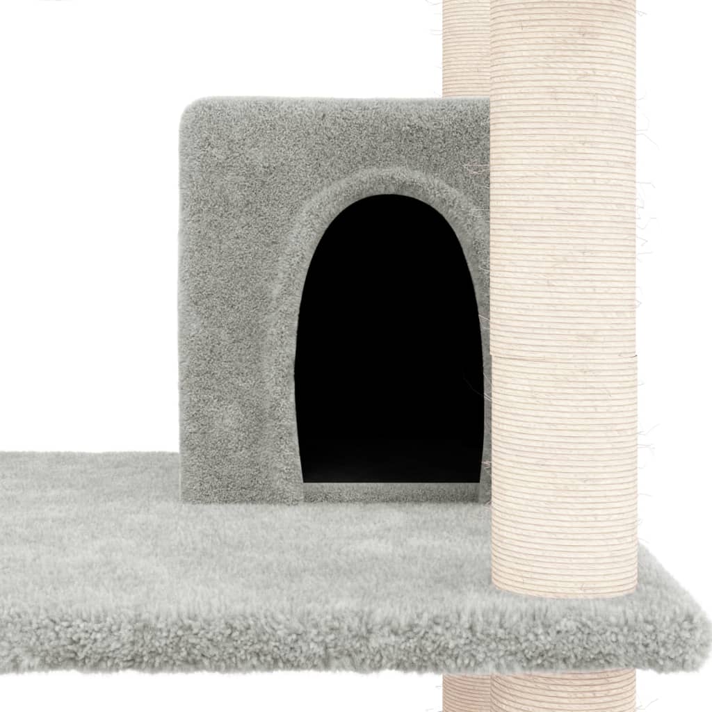 Árvore p/ gatos c/ postes arranhadores sisal 162cm cinza-escuro