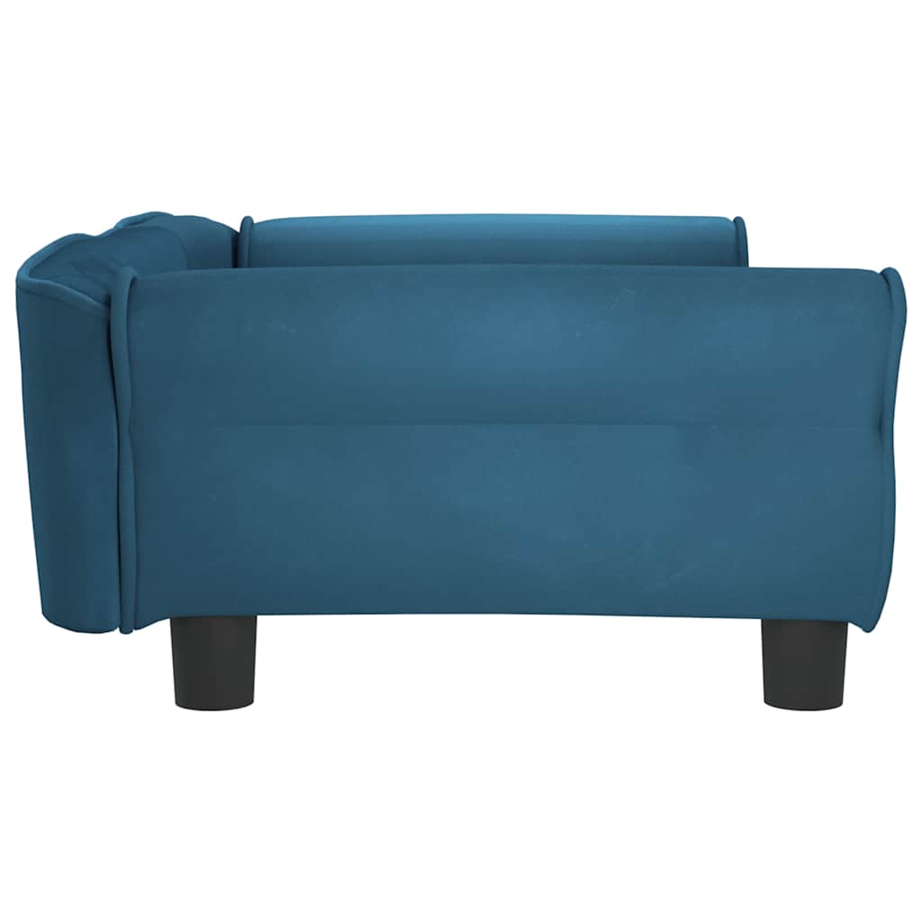 Cama para cães 70x52x30 cm veludo azul