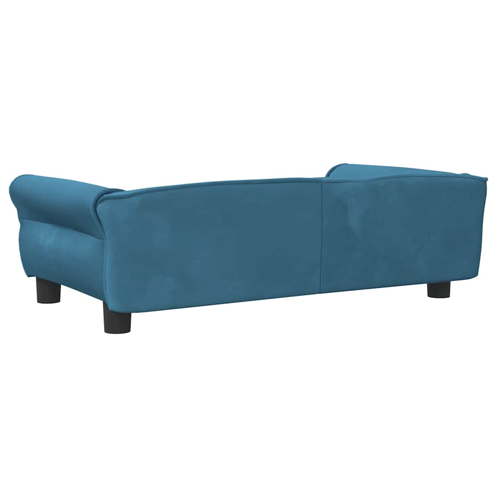 Cama para cães 70x52x30 cm veludo azul
