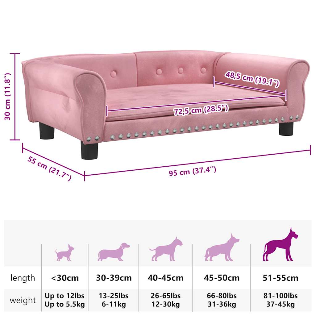 Cama para cães 70x52x30 cm veludo azul