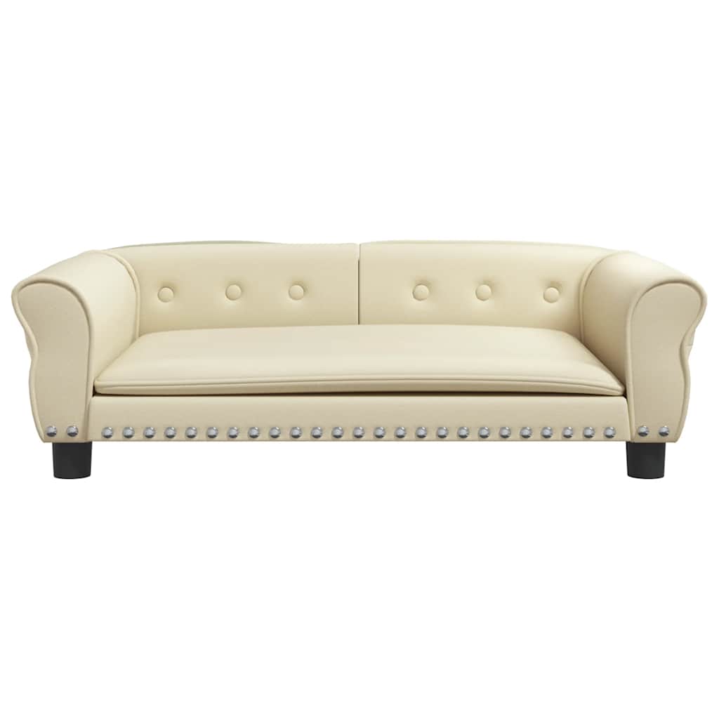 Cama para cães 95x55x30 cm couro artificial cinzento