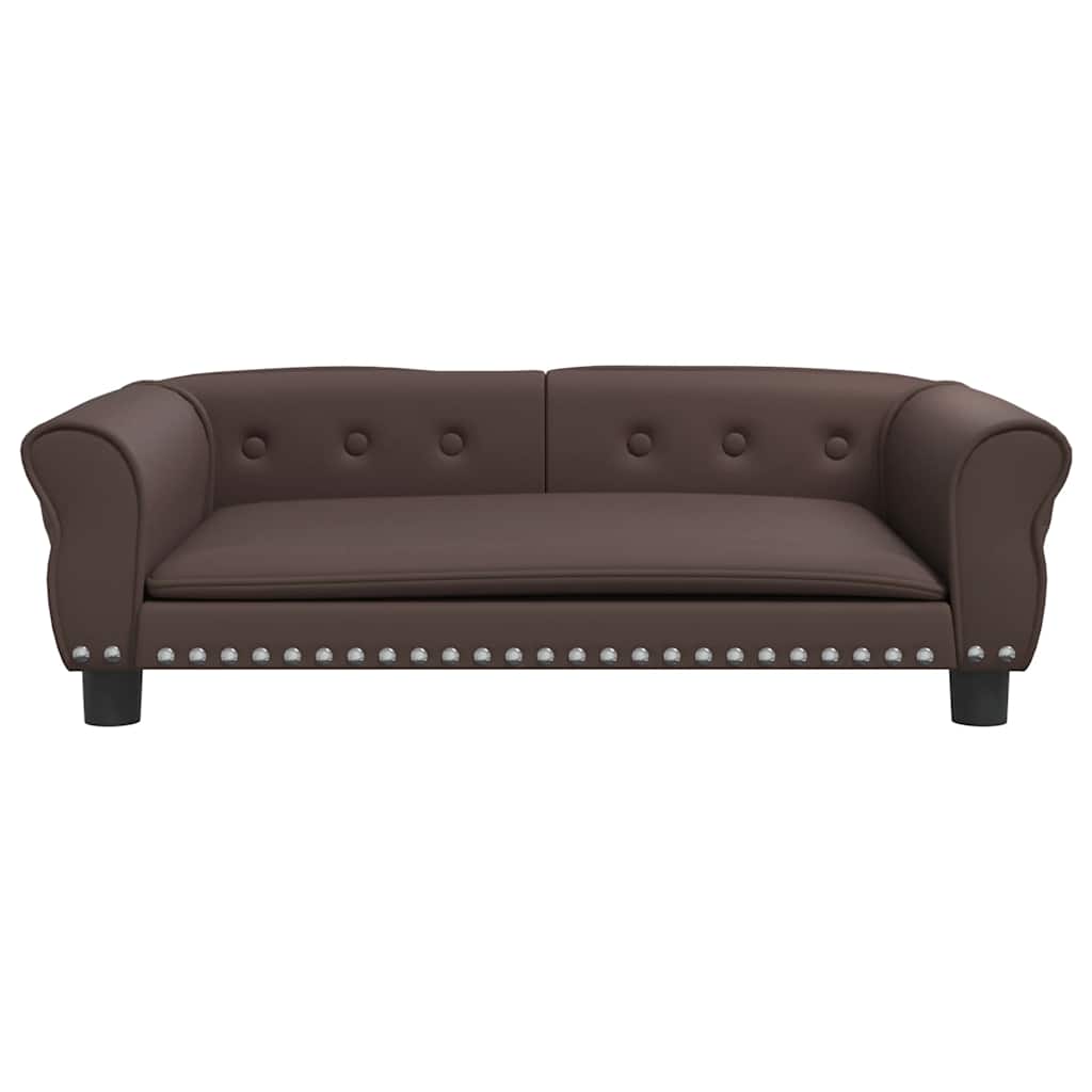 Cama para cães 95x55x30 cm couro artificial cinzento