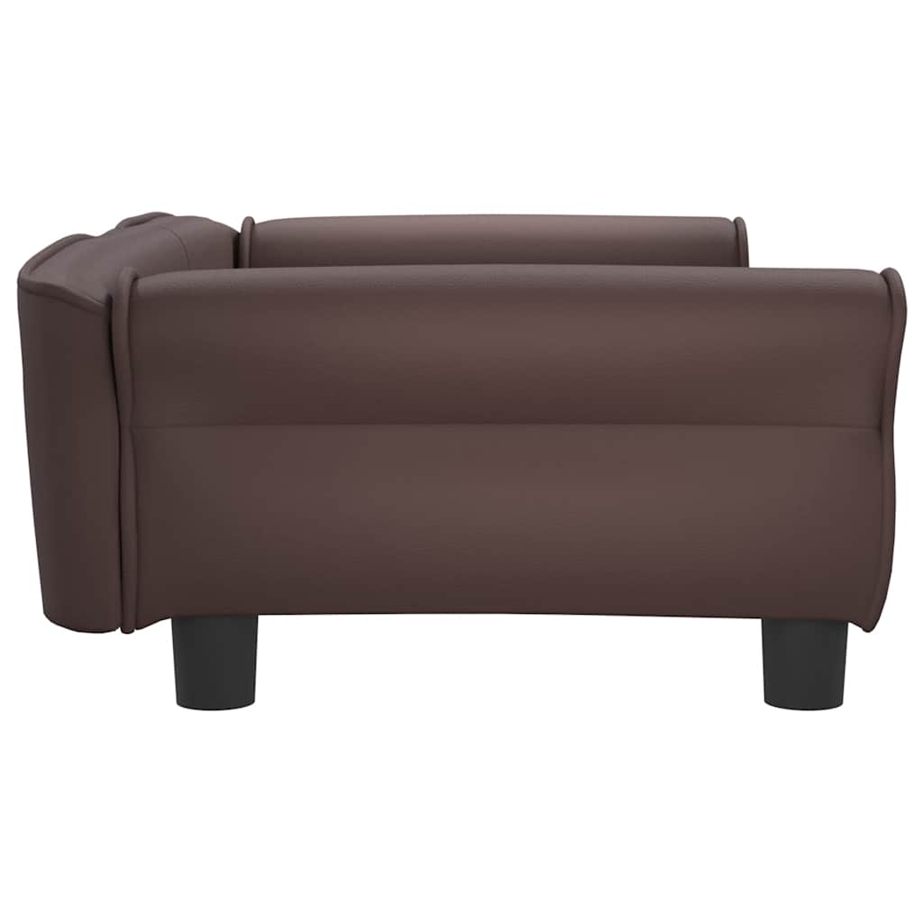 Cama para cães 95x55x30 cm couro artificial cinzento