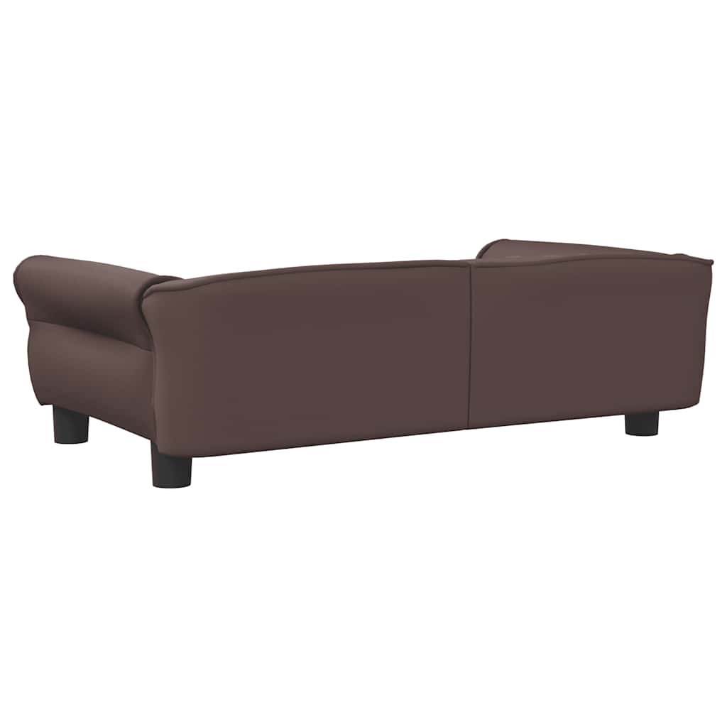 Cama para cães 95x55x30 cm couro artificial cinzento