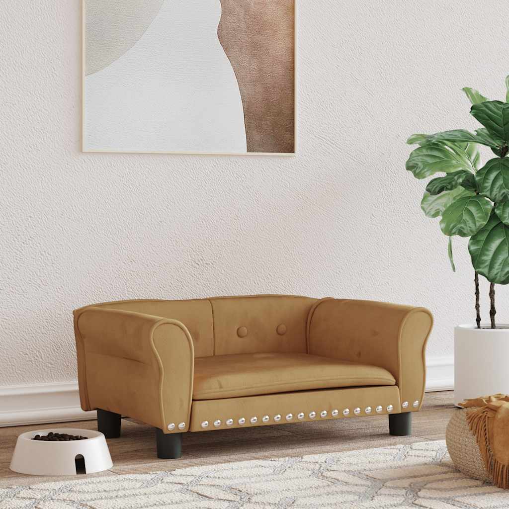 Cama para cães 70x52x30 cm veludo azul