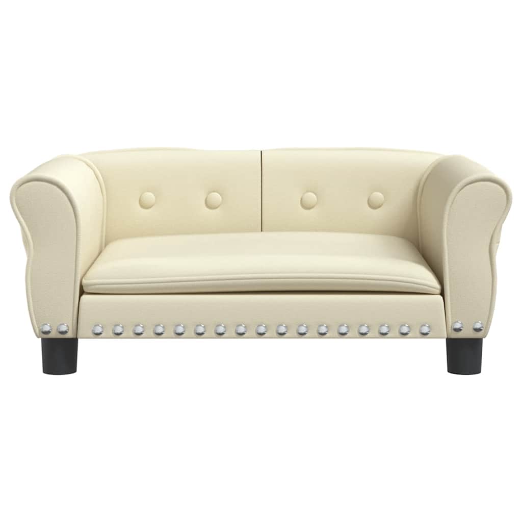 Cama para cães 95x55x30 cm couro artificial cinzento