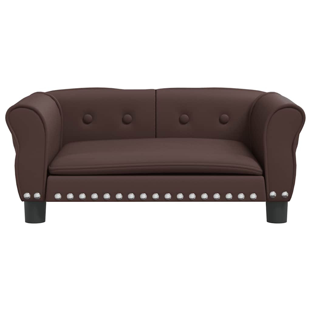 Cama para cães 95x55x30 cm couro artificial cinzento