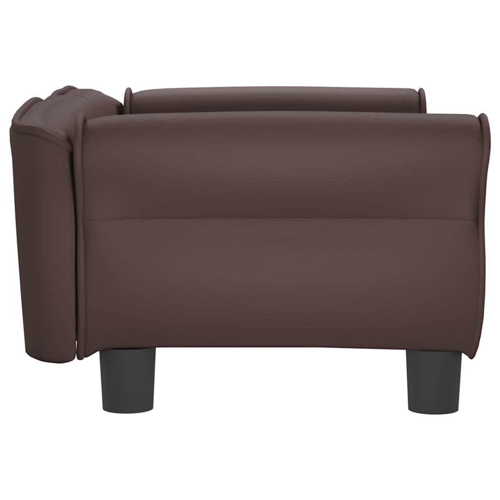 Cama para cães 95x55x30 cm couro artificial cinzento