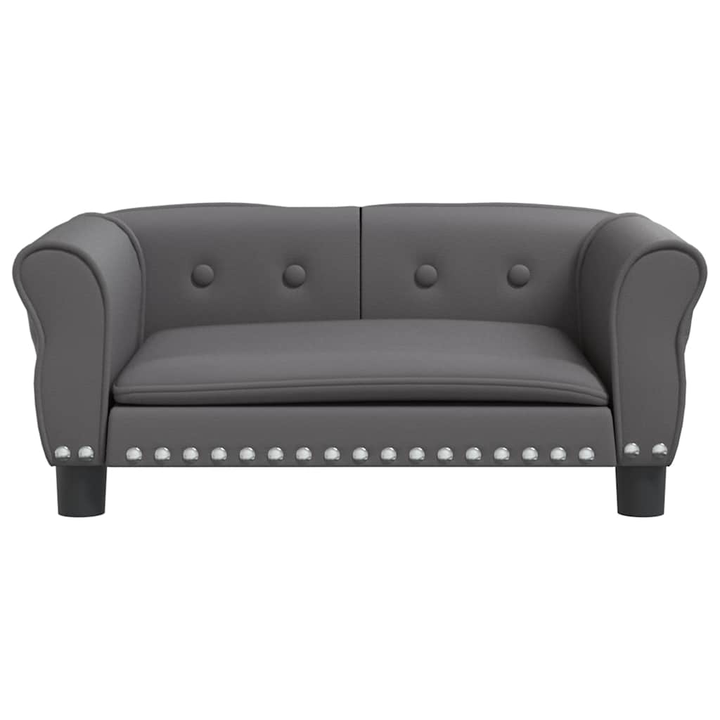 Cama para cães 95x55x30 cm couro artificial cinzento