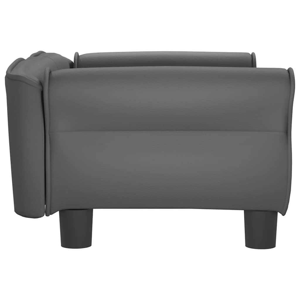 Cama para cães 95x55x30 cm couro artificial cinzento