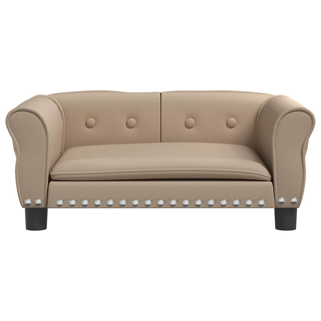 Cama para cães 95x55x30 cm couro artificial cinzento