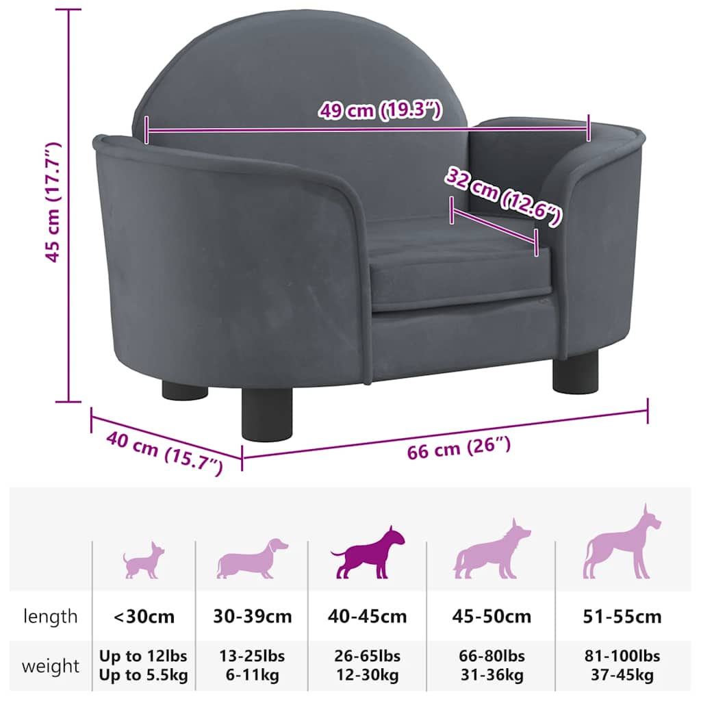 Cama para cães 70x52x30 cm veludo azul