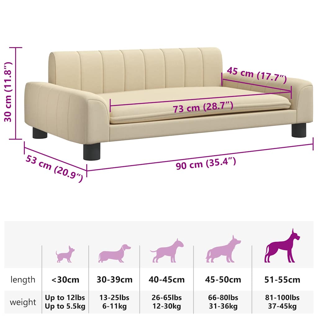 Cama para cães 70x45x30 cm tecido cinzento-acastanhado