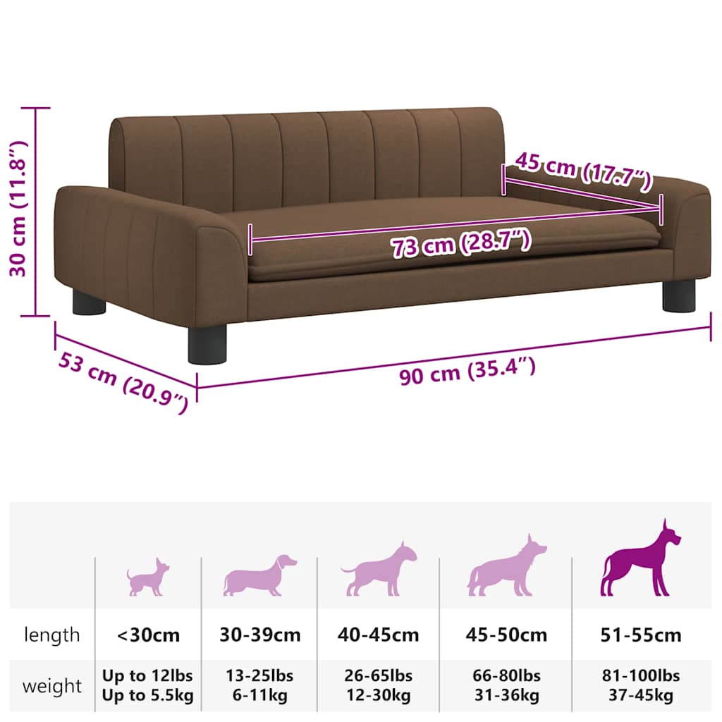 Cama para cães 70x45x30 cm tecido cinzento-acastanhado