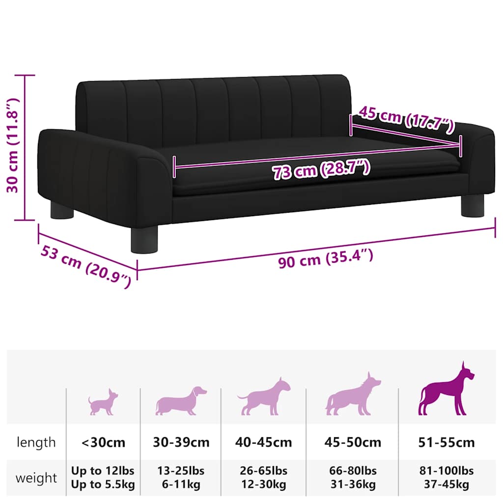 Cama para cães 70x45x28 cm couro artificial cinzento