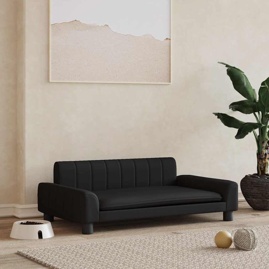 Cama para cães 70x45x28 cm couro artificial cinzento