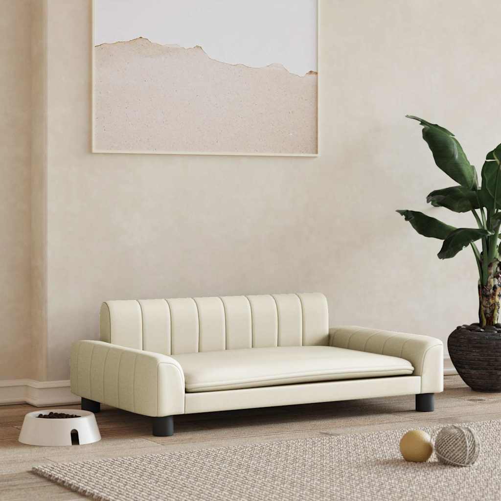 Cama para cães 70x45x28 cm couro artificial cinzento