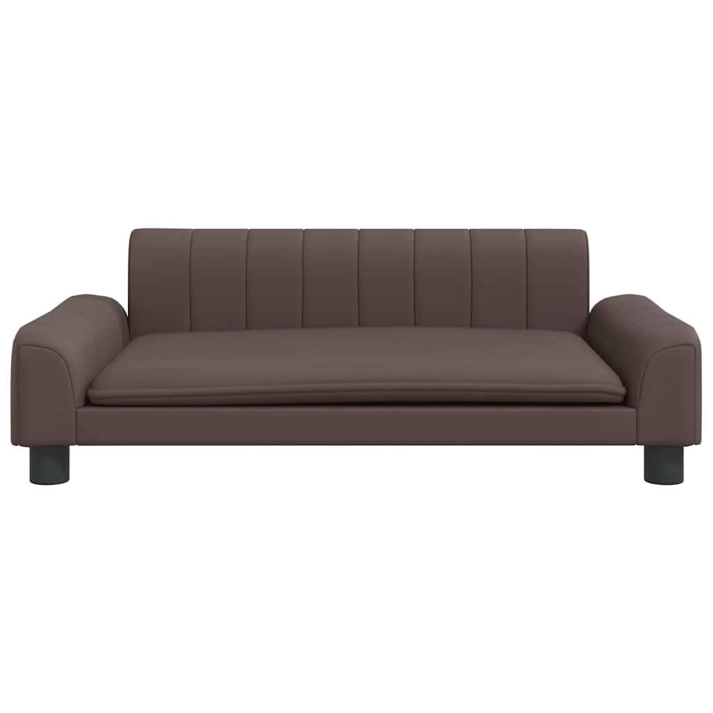 Cama para cães 70x45x28 cm couro artificial cinzento