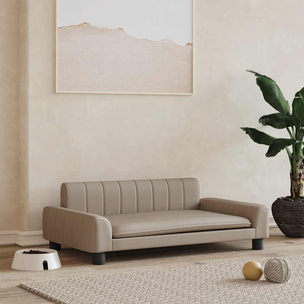 Cama para cães 70x45x28 cm couro artificial cinzento