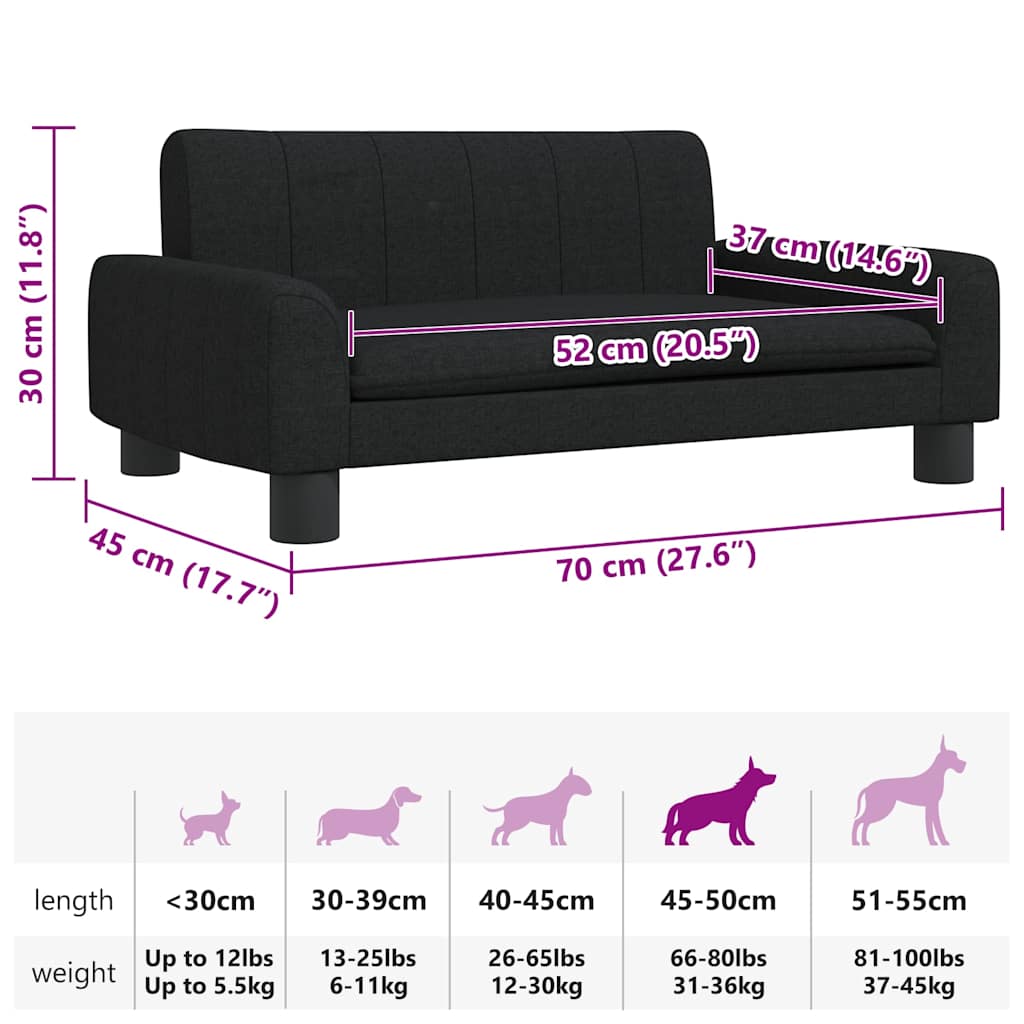 Cama para cães 70x45x30 cm tecido cinzento-acastanhado