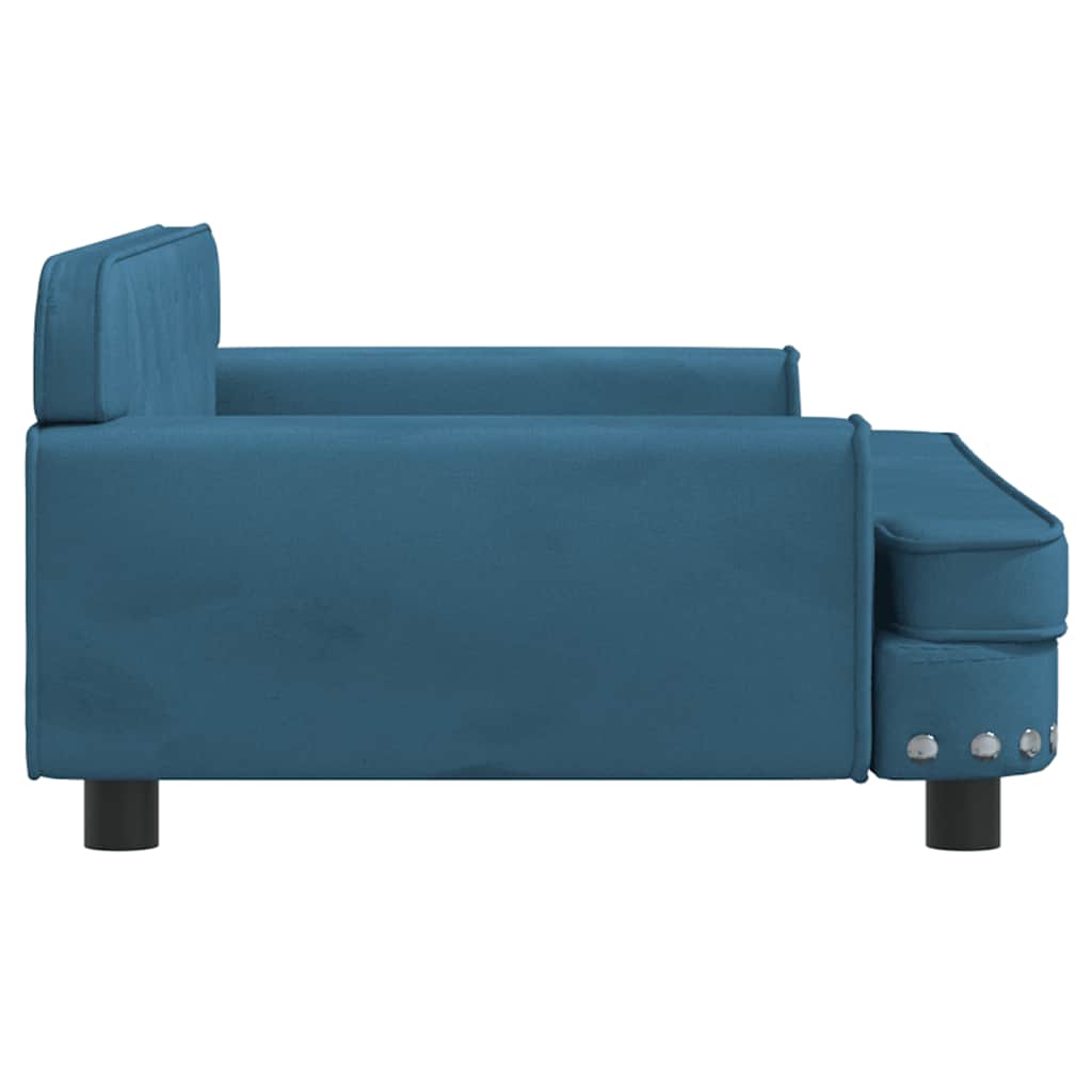 Cama para cães 60x40x30 cm veludo azul