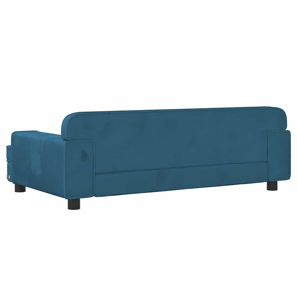 Cama para cães 60x40x30 cm veludo azul