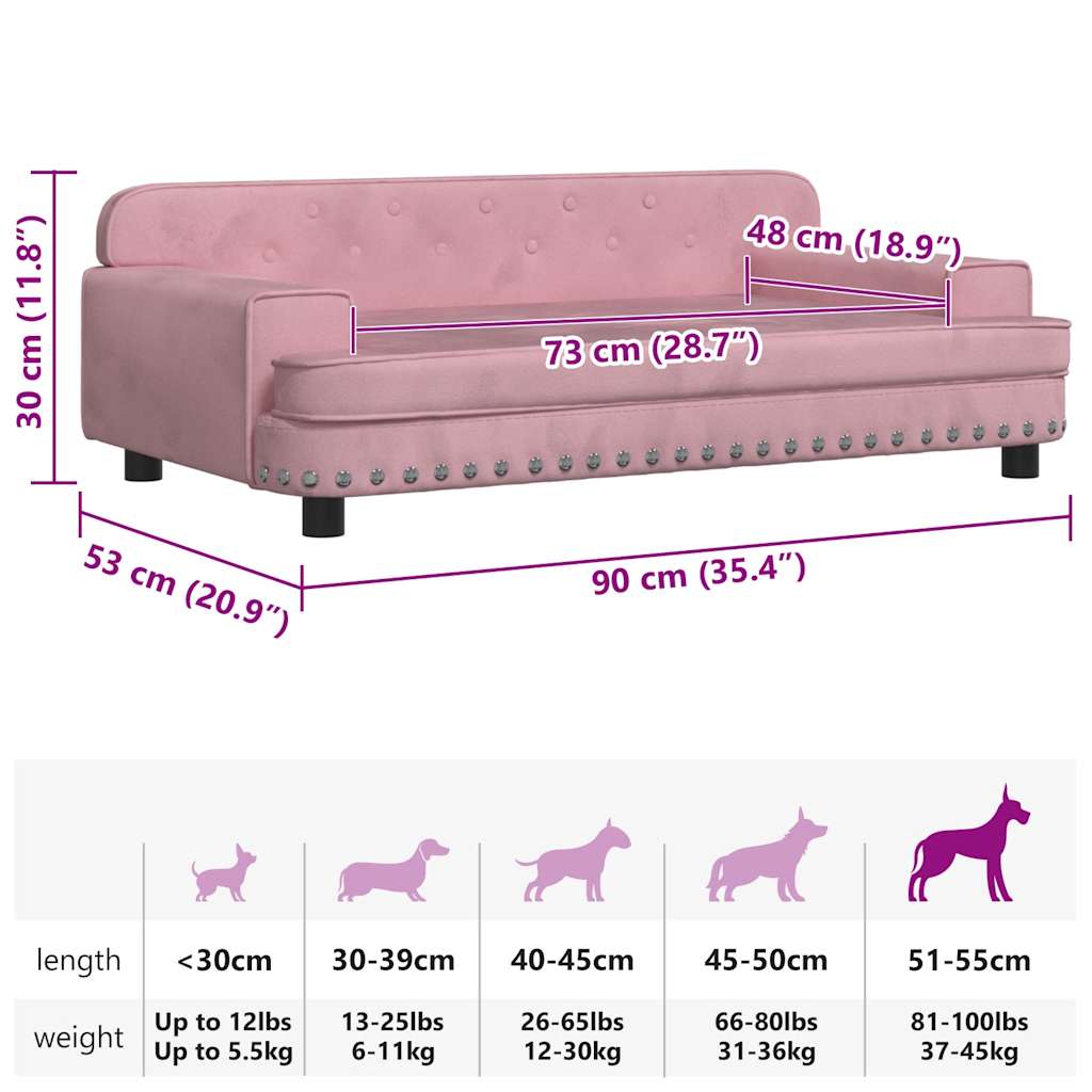 Cama para cães 60x40x30 cm veludo azul