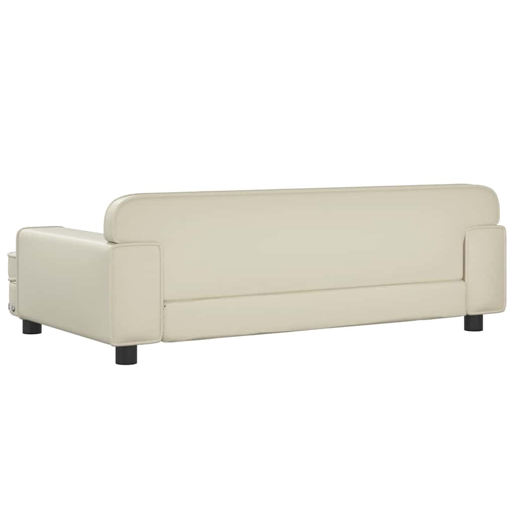 Cama para cães 70x45x28 cm couro artificial cinzento