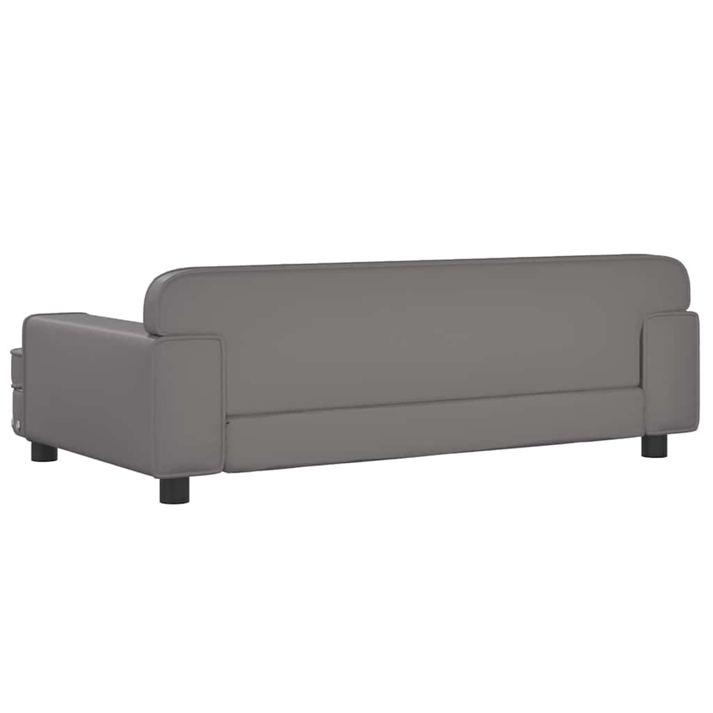 Cama para cães 70x45x28 cm couro artificial cinzento