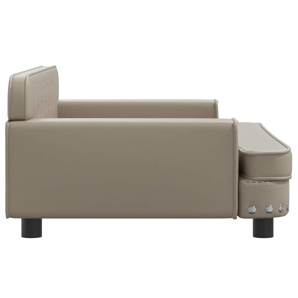 Cama para cães 70x45x28 cm couro artificial cinzento