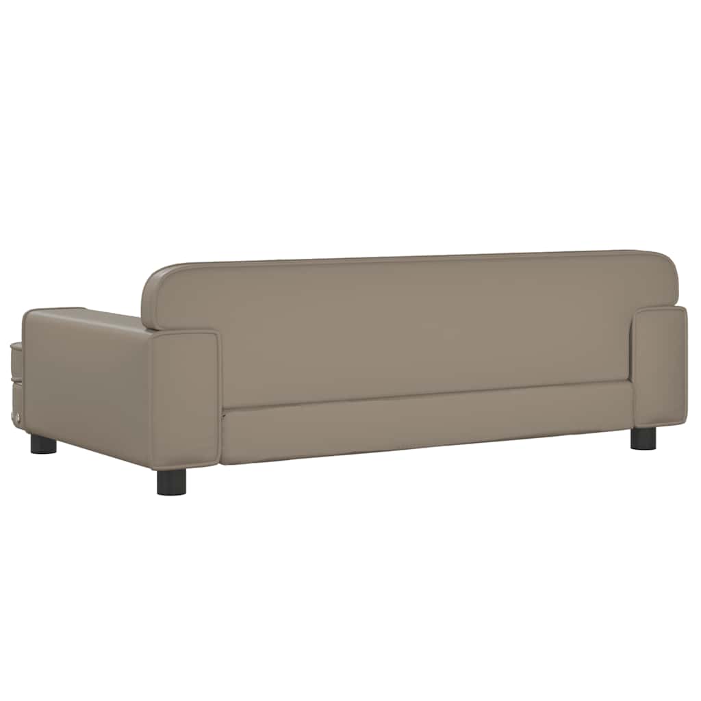 Cama para cães 70x45x28 cm couro artificial cinzento