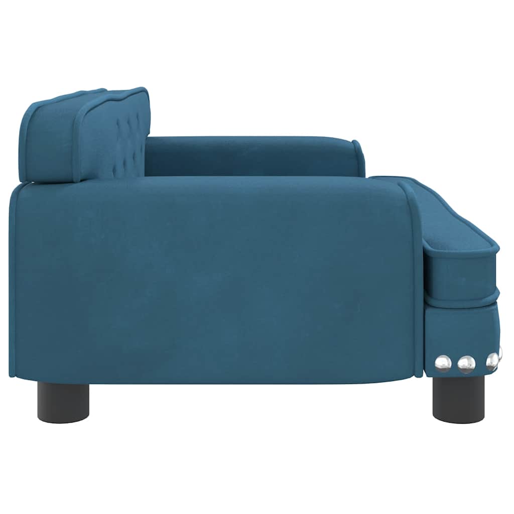 Cama para cães 60x40x30 cm veludo azul