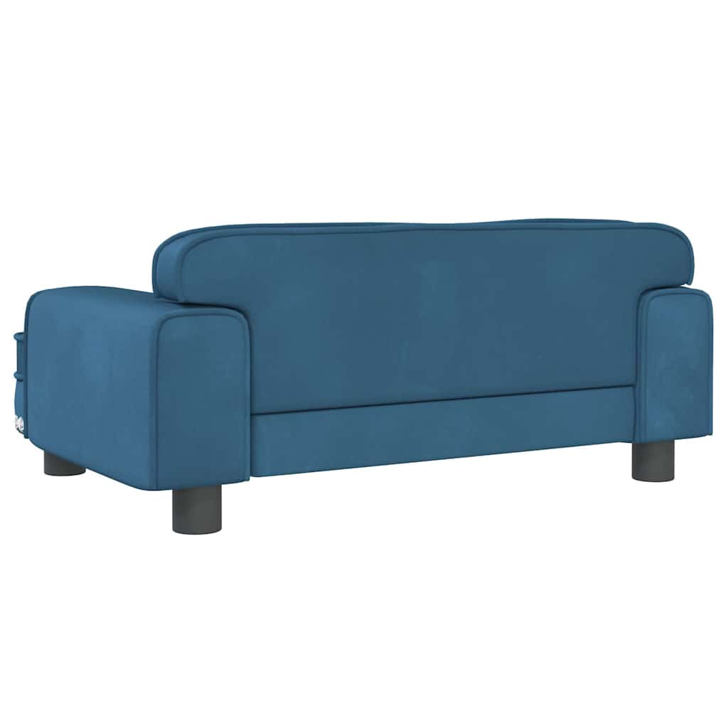 Cama para cães 60x40x30 cm veludo azul