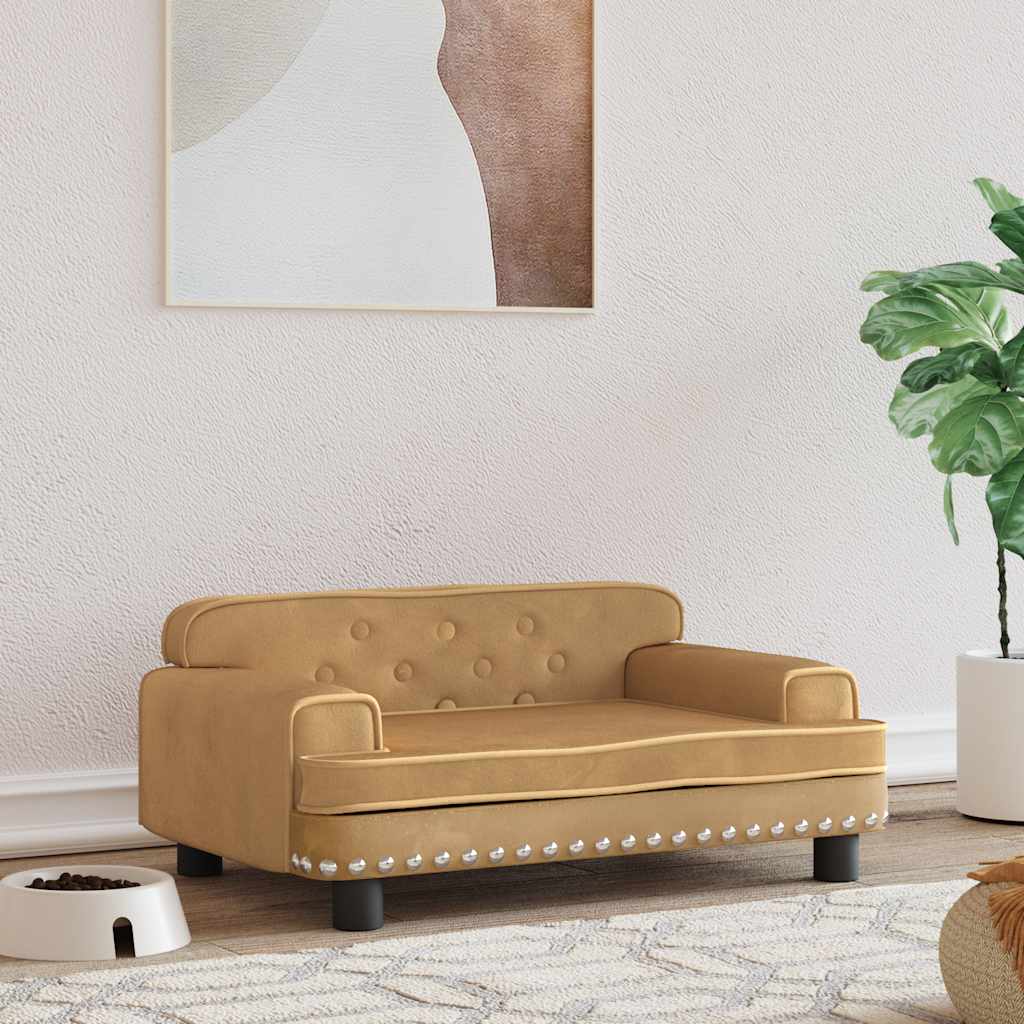 Cama para cães 70x48x22 cm veludo azul