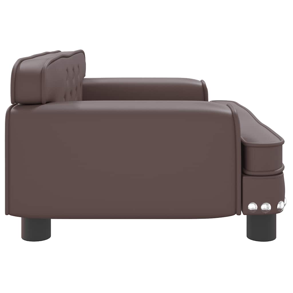 Cama para cães 70x45x28 cm couro artificial cinzento