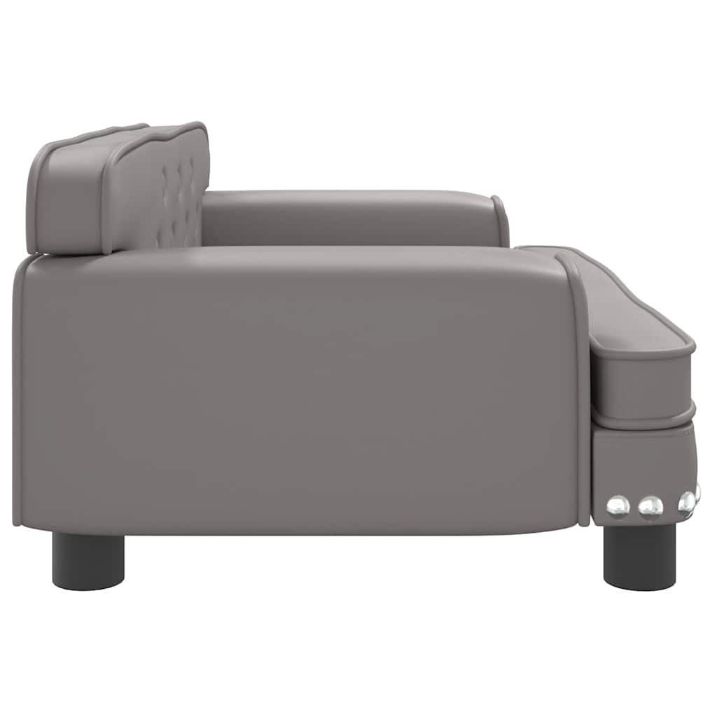 Cama para cães 70x45x28 cm couro artificial cinzento