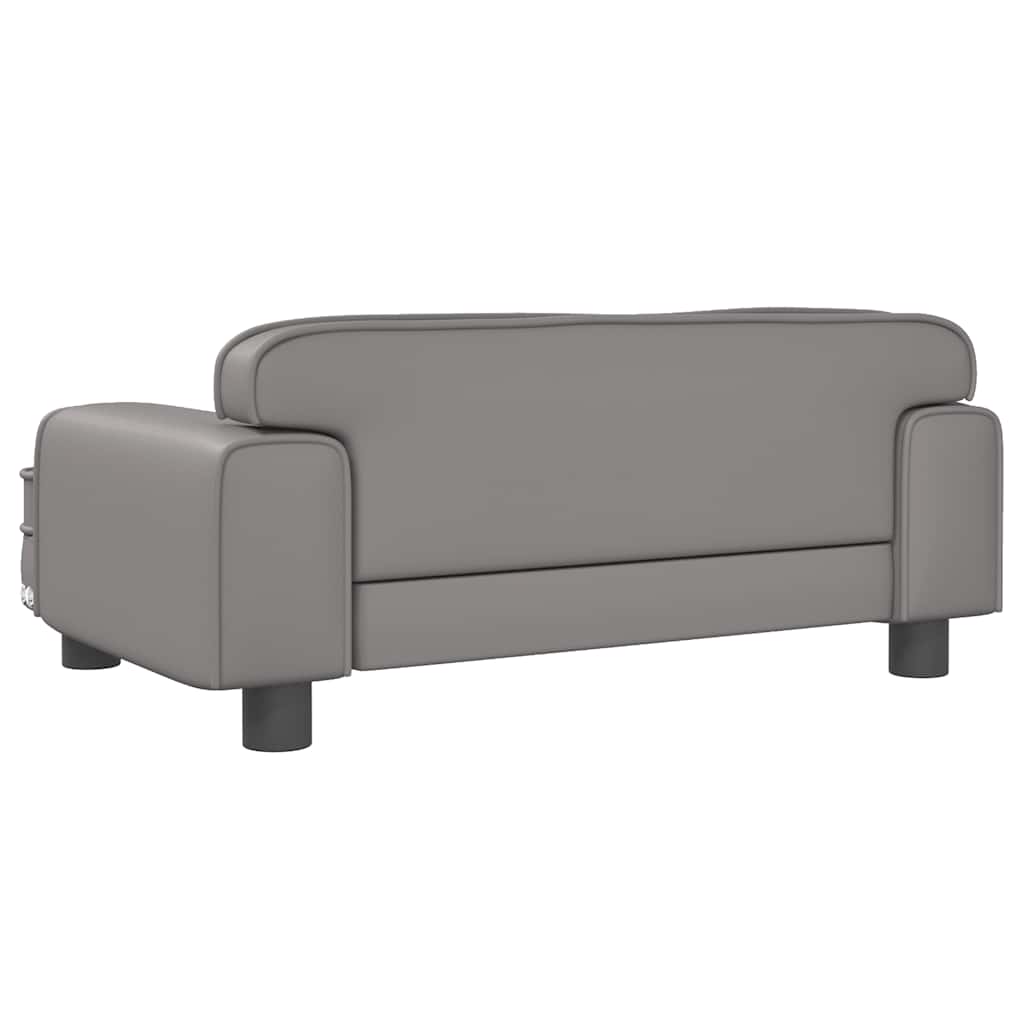 Cama para cães 70x45x28 cm couro artificial cinzento