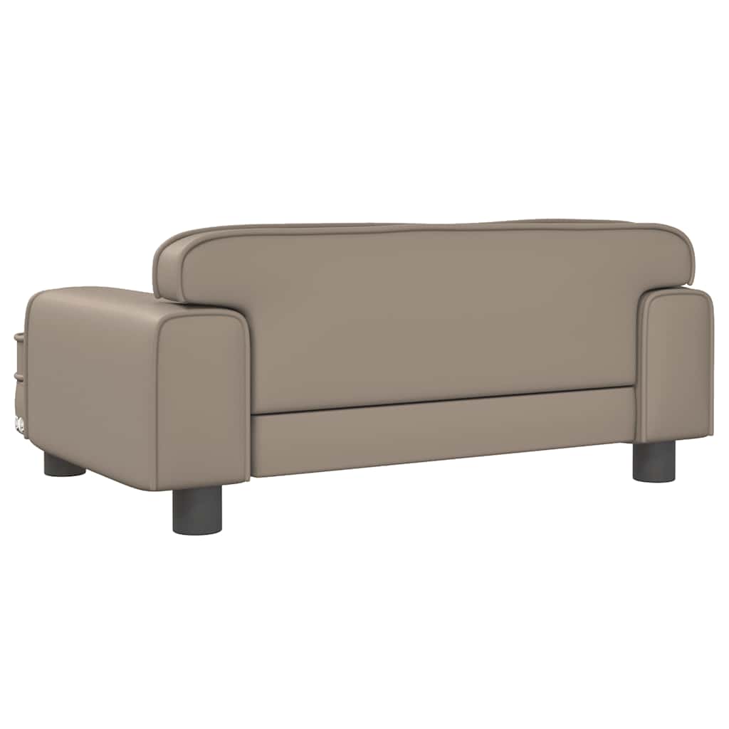 Cama para cães 70x45x28 cm couro artificial cinzento